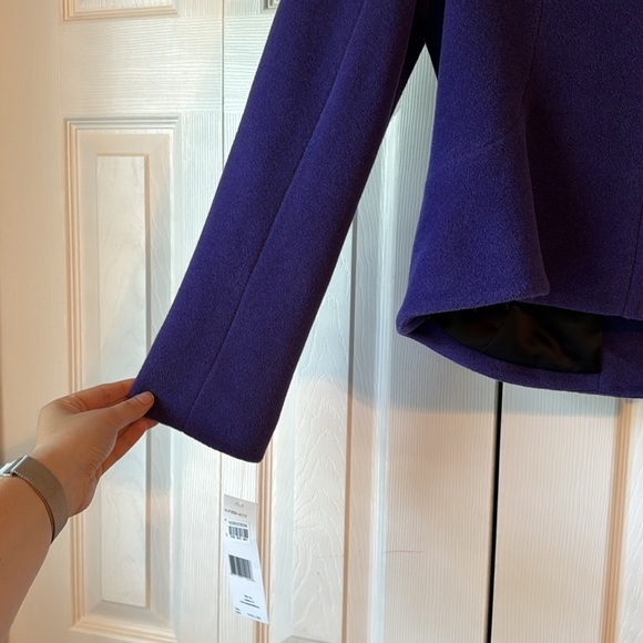 NWT Lafayette 148 Purple Wool-Blend Mandarin Collar Evening Jacket sz 6 - Picture 10 of 14